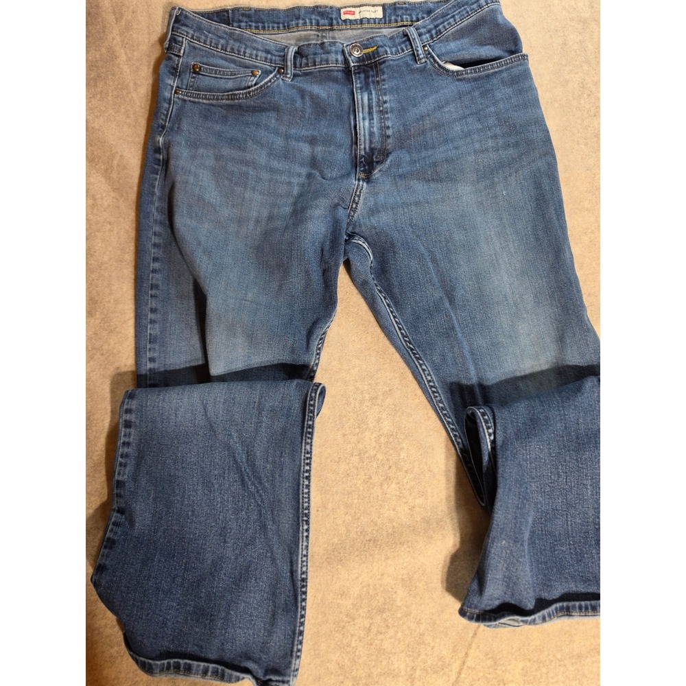 Wrangler Premium Quality Mens Relaxed Boot Cut Jeans Blue Denim 36x30